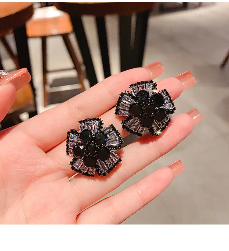 2023 Full Diamond 3D Flower Earrings for Women — feature 12