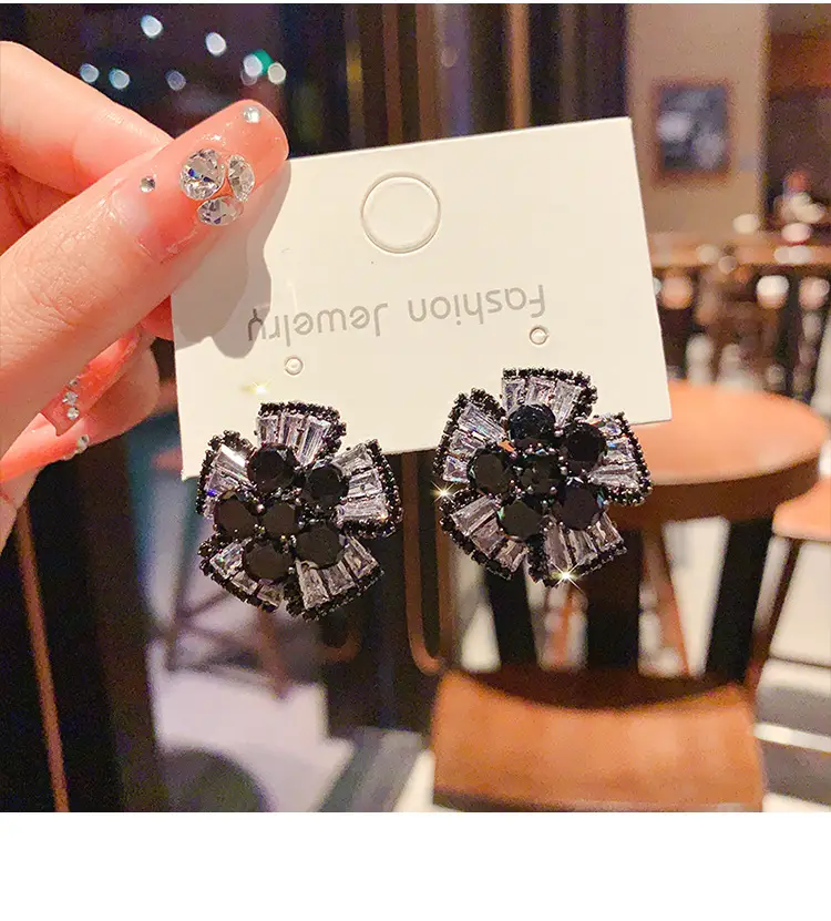2023 Full Diamond 3D Flower Earrings for Women — feature 8