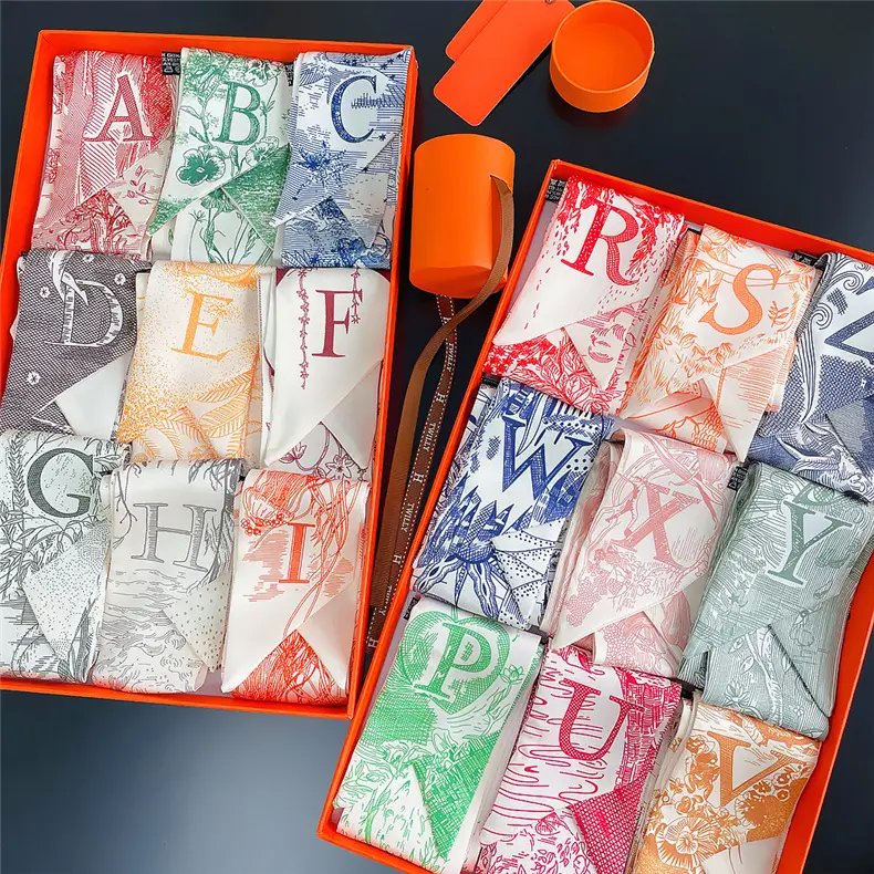 Imitation Silk Scarf Set Korean Decorative Ribs