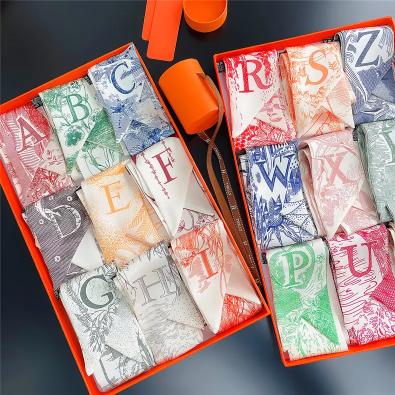 Imitation Silk Scarf Set Korean Decorative Ribs