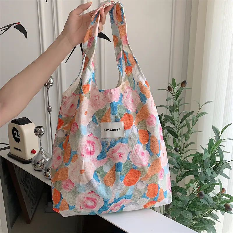Vintage Floral Canvas Shoulder Bag for Students - Image 6