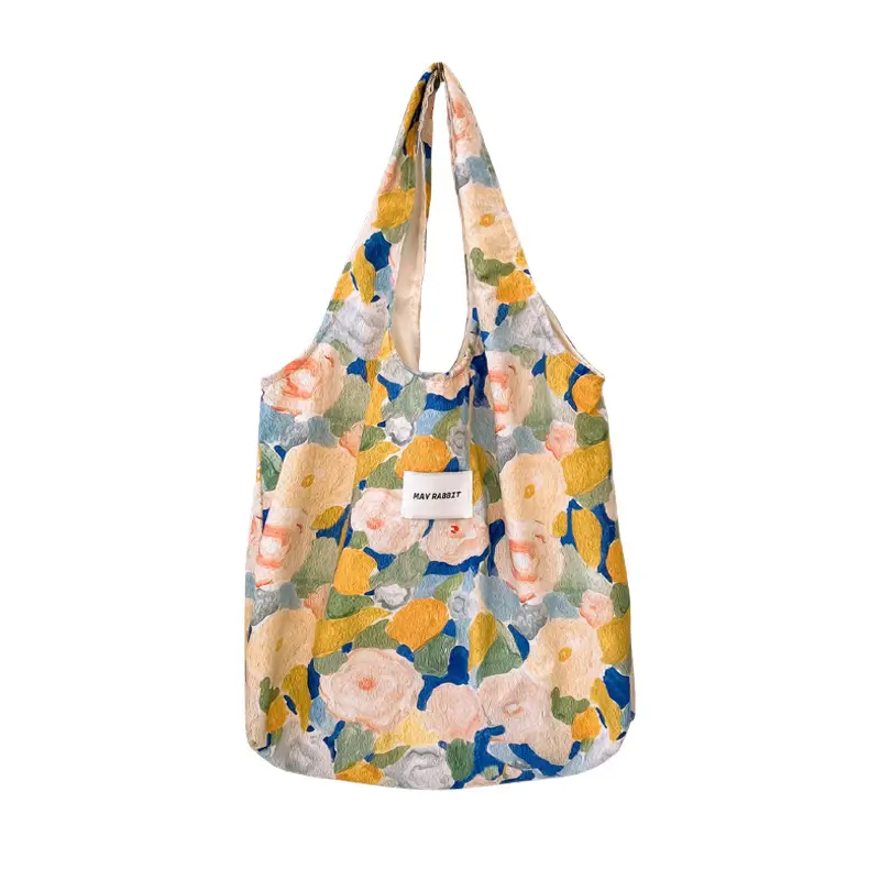 Vintage Floral Canvas Shoulder Bag for Students - Image 8