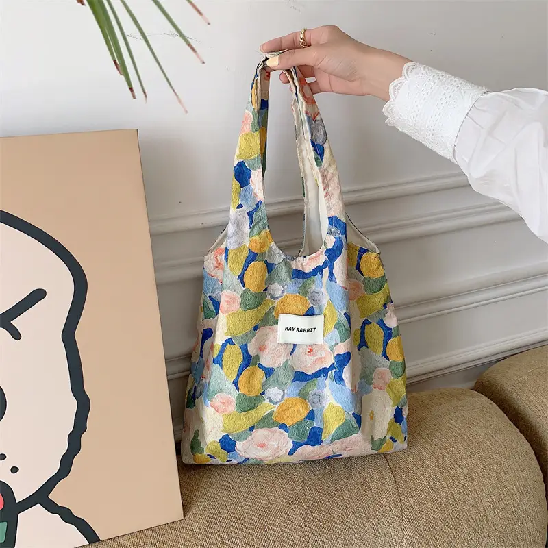 Vintage Floral Canvas Shoulder Bag for Students — feature 9