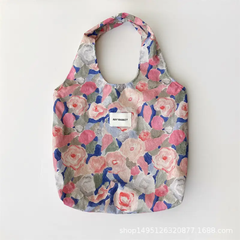 Vintage Floral Canvas Shoulder Bag for Students - Image 2