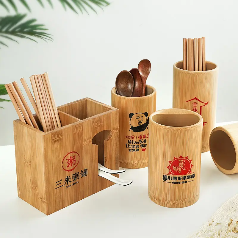 Bamboo Chopstick Barrel 8x5.8cm for Home & Bar