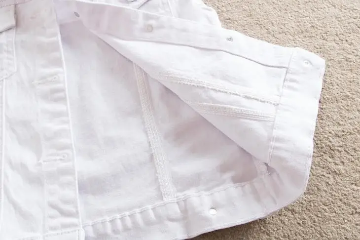 Women's 2023 White Denim Vest Slim Fit Sleeveless Clip — feature 10