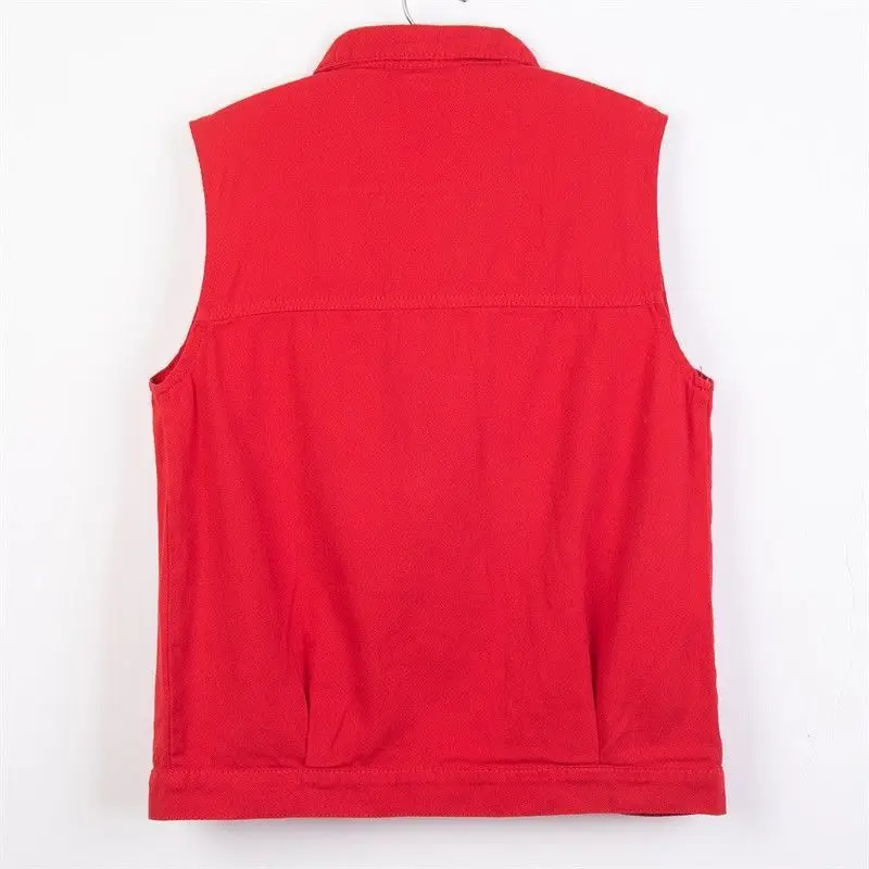 Women's 2023 White Denim Vest Slim Fit Sleeveless Clip — feature 28
