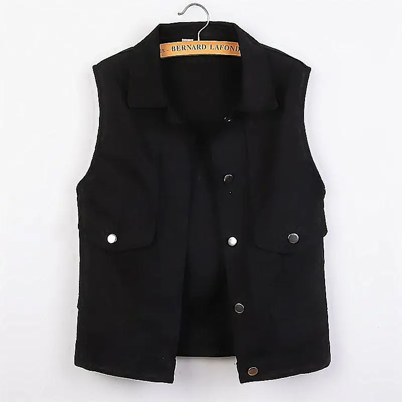 Women's 2023 White Denim Vest Slim Fit Sleeveless Clip - Image 8