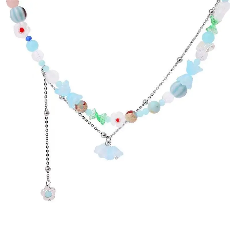 Sweet Niche Flower Beaded Necklace for Women - Image 7