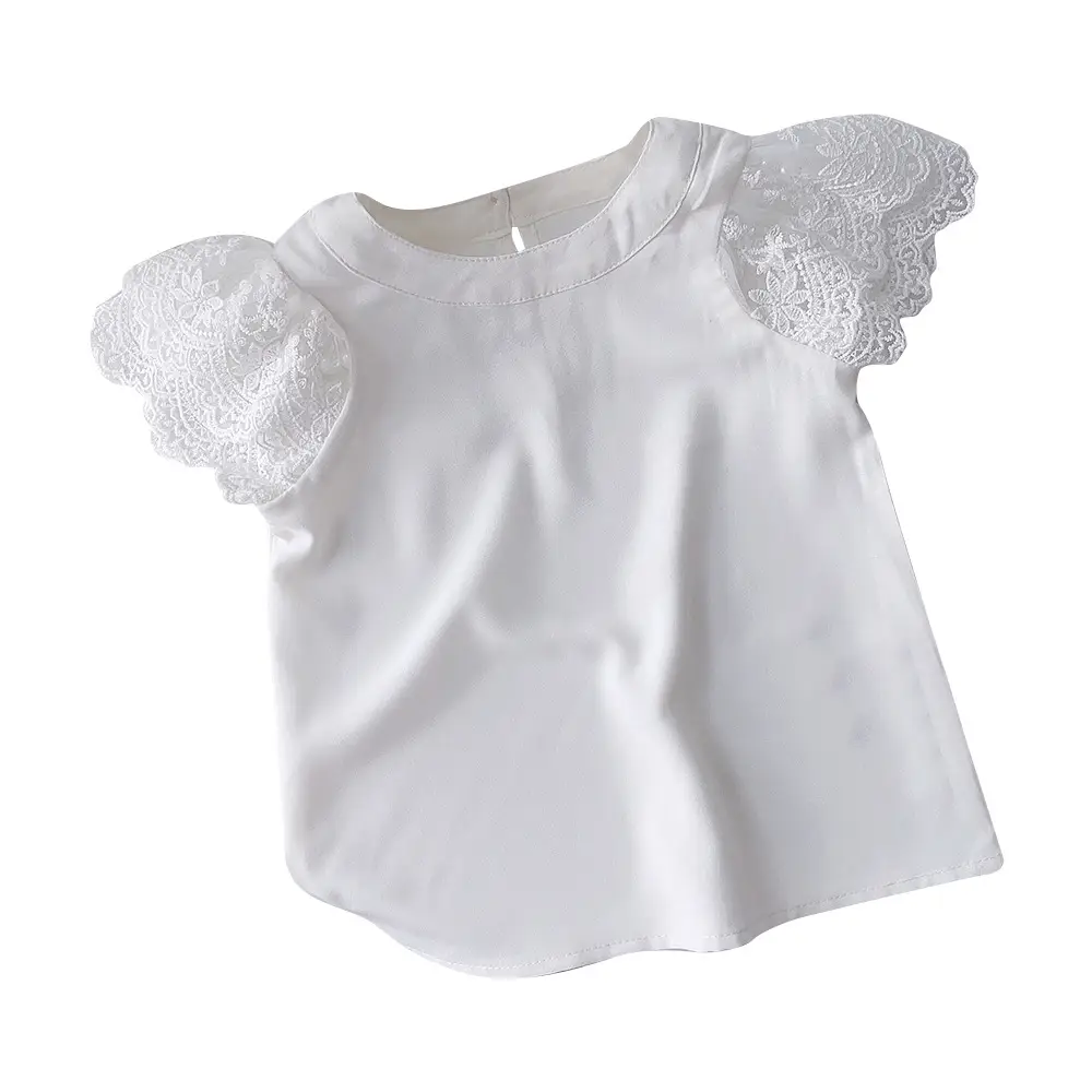 Girls White Lace Top Summer Shirt Small Medium - Image 5