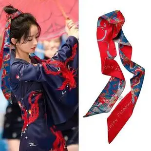 Long Narrow Silk Scarf for Women with Zipper Closure — feature 11