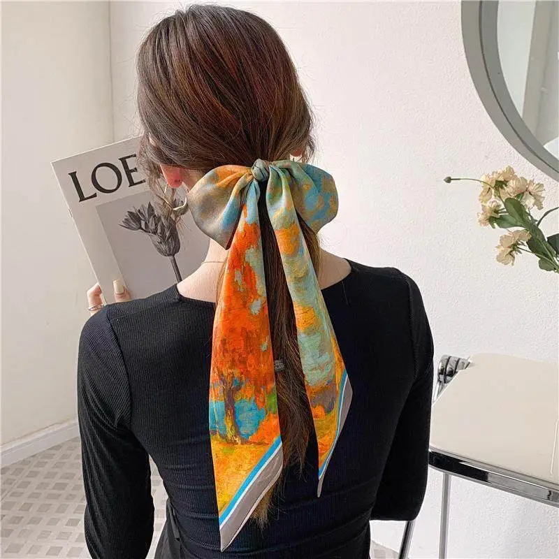 Long Narrow Silk Scarf for Women with Zipper Closure — feature 21
