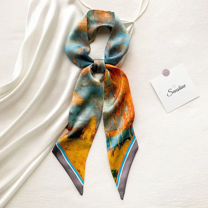 Long Narrow Silk Scarf for Women with Zipper Closure — feature 23