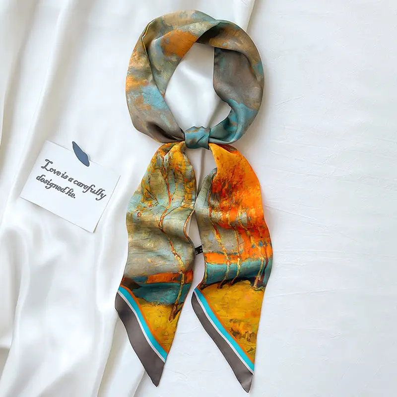 Long Narrow Silk Scarf for Women with Zipper Closure — feature 24