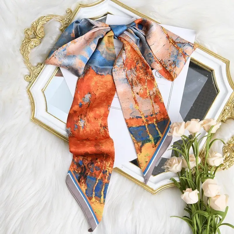 Long Narrow Silk Scarf for Women with Zipper Closure — feature 25