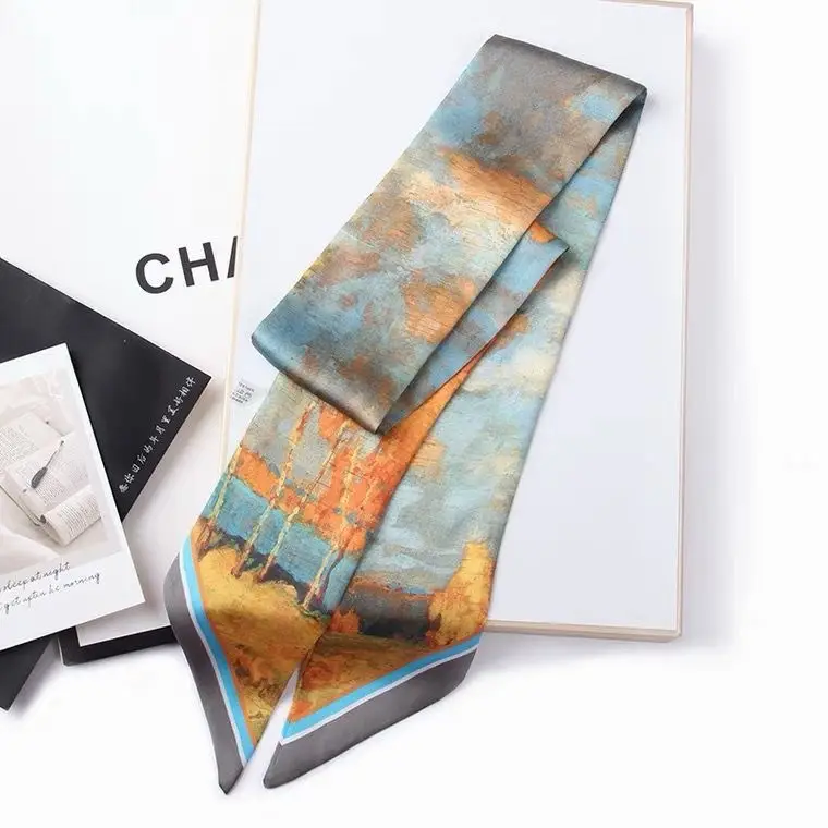 Long Narrow Silk Scarf for Women with Zipper Closure — feature 27