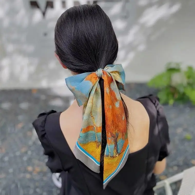 Long Narrow Silk Scarf for Women with Zipper Closure — feature 28