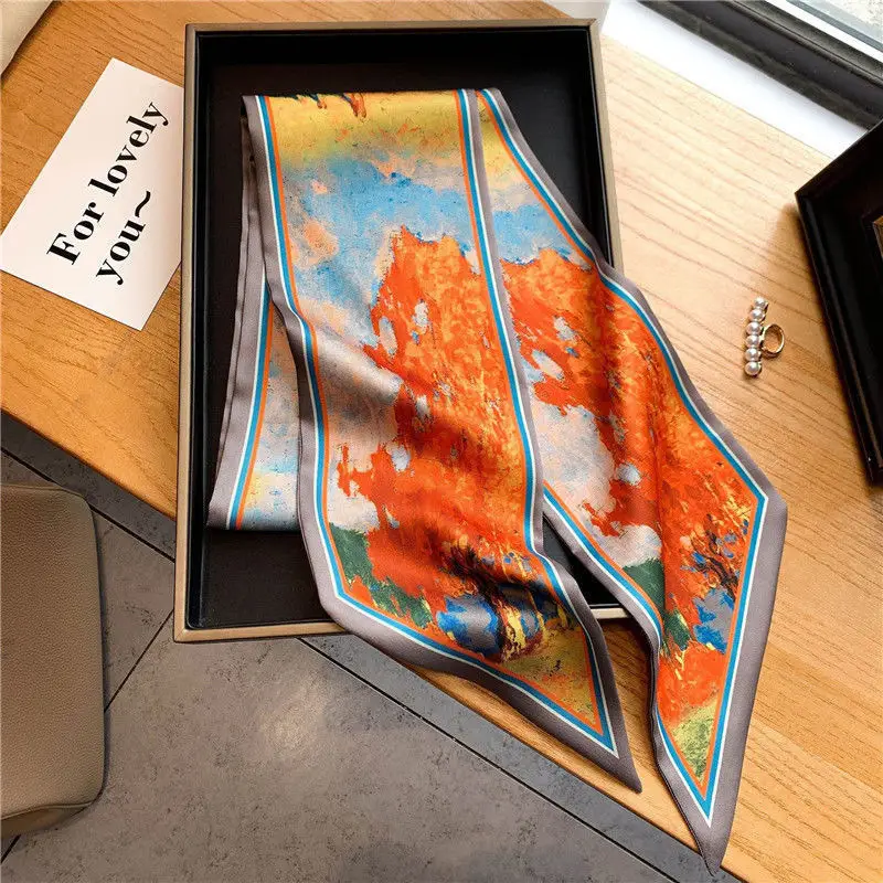Long Narrow Silk Scarf for Women with Zipper Closure — feature 31