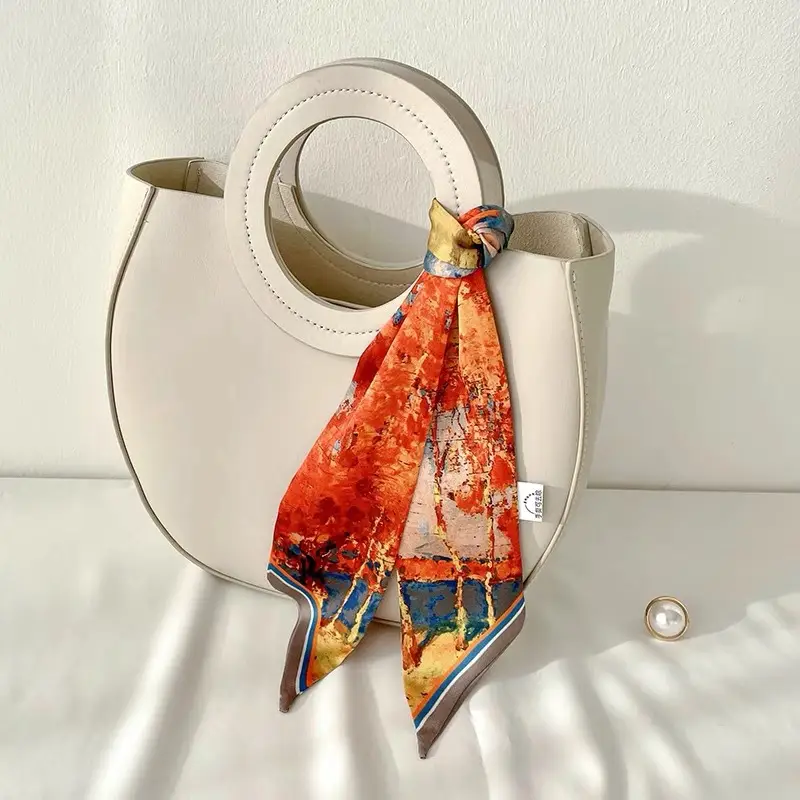 Long Narrow Silk Scarf for Women with Zipper Closure — feature 33