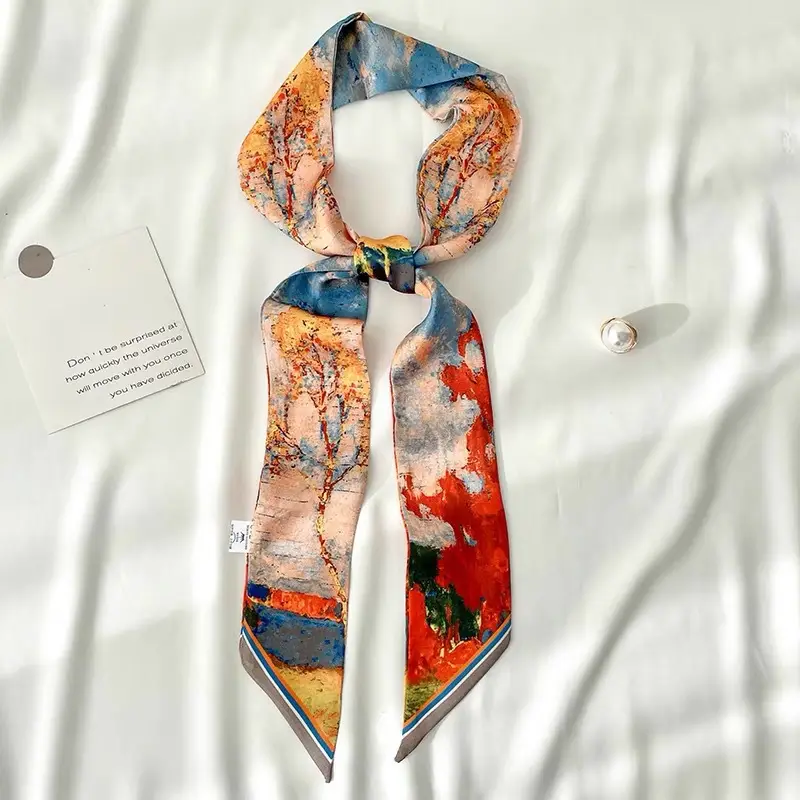 Long Narrow Silk Scarf for Women with Zipper Closure — feature 34