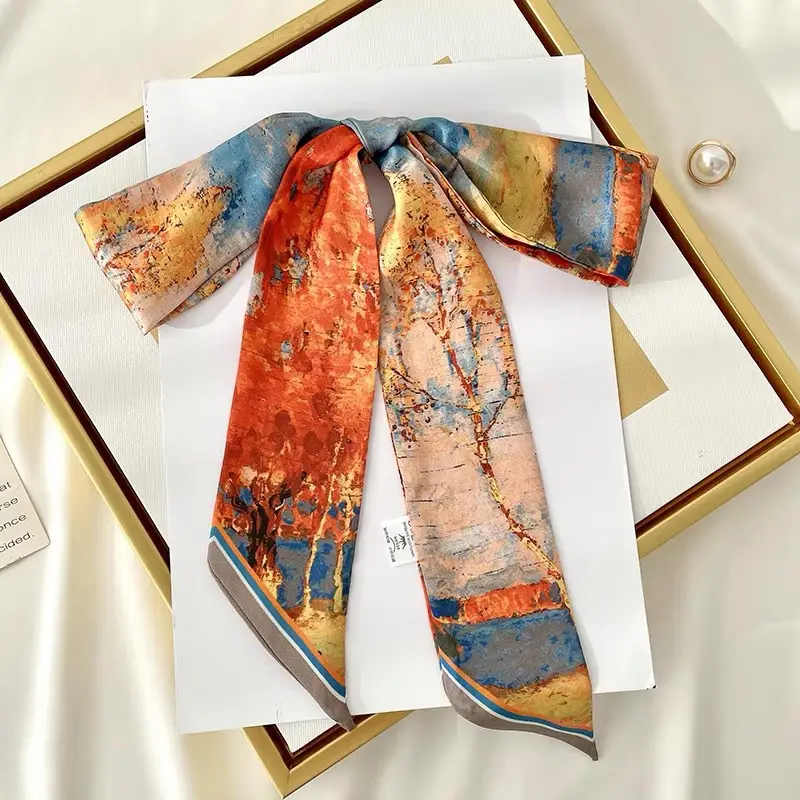 Long Narrow Silk Scarf for Women with Zipper Closure — feature 35