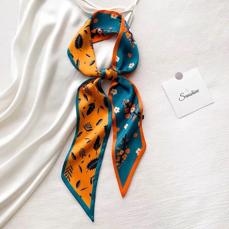 Long Narrow Silk Scarf for Women with Zipper Closure — feature 36