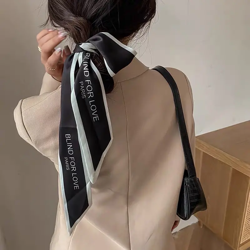 Long Narrow Silk Scarf for Women with Zipper Closure — feature 50