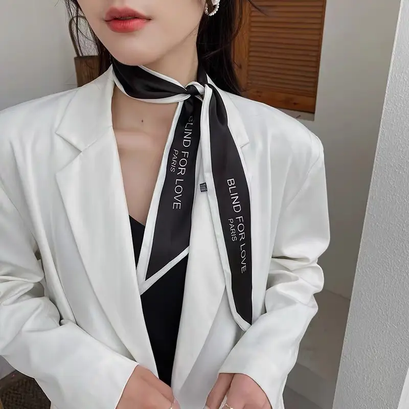 Long Narrow Silk Scarf for Women with Zipper Closure — feature 51