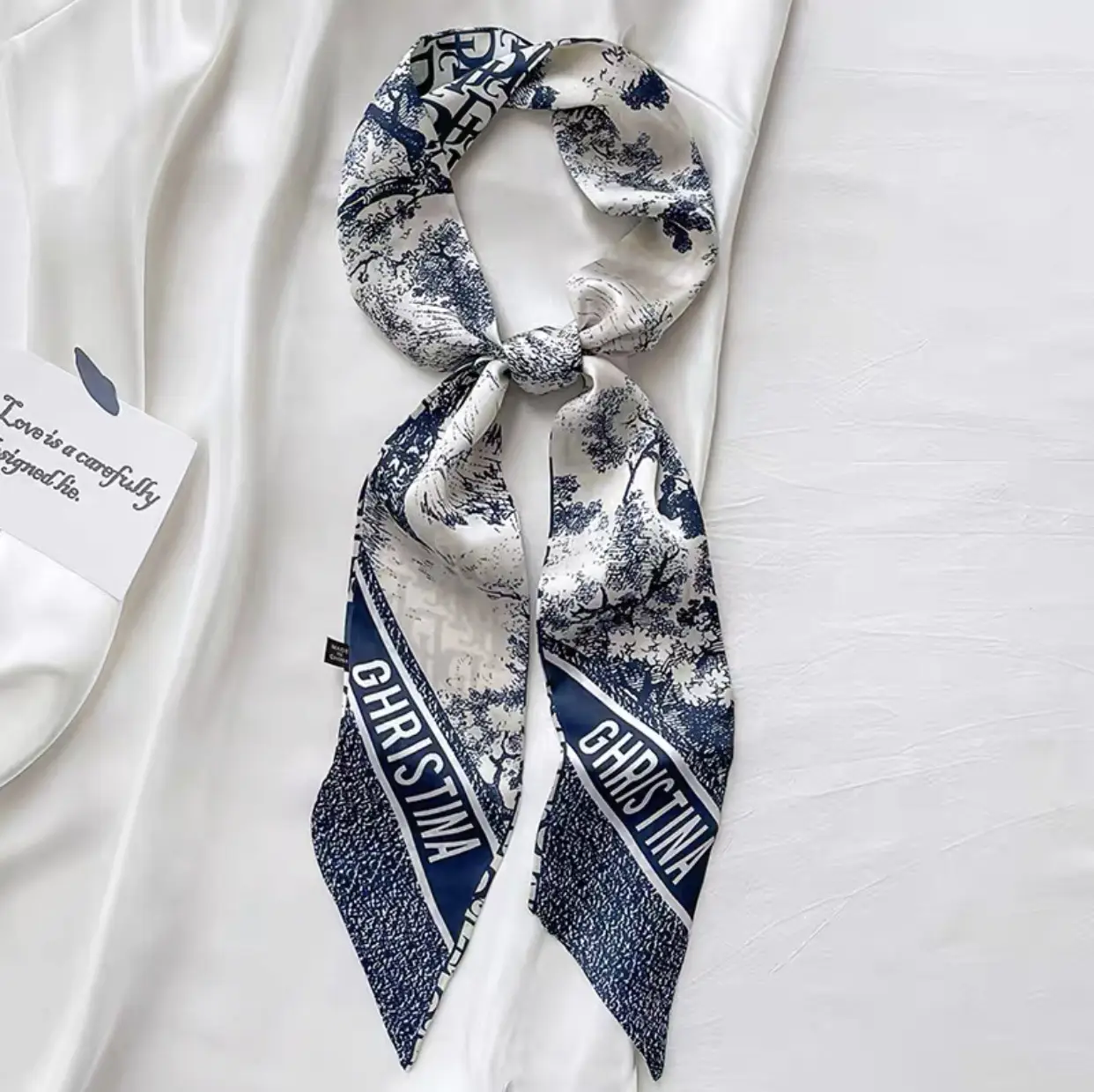 Long Narrow Silk Scarf for Women with Zipper Closure - Image 10