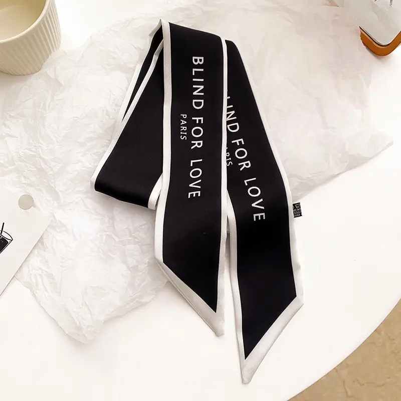 Long Narrow Silk Scarf for Women with Zipper Closure - Image 6