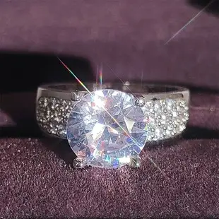 Full Diamond Zircon Ring Women's Copper Silver Plated — feature 7
