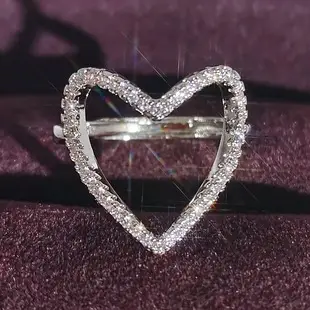 Full Diamond Zircon Ring Women's Copper Silver Plated — feature 8