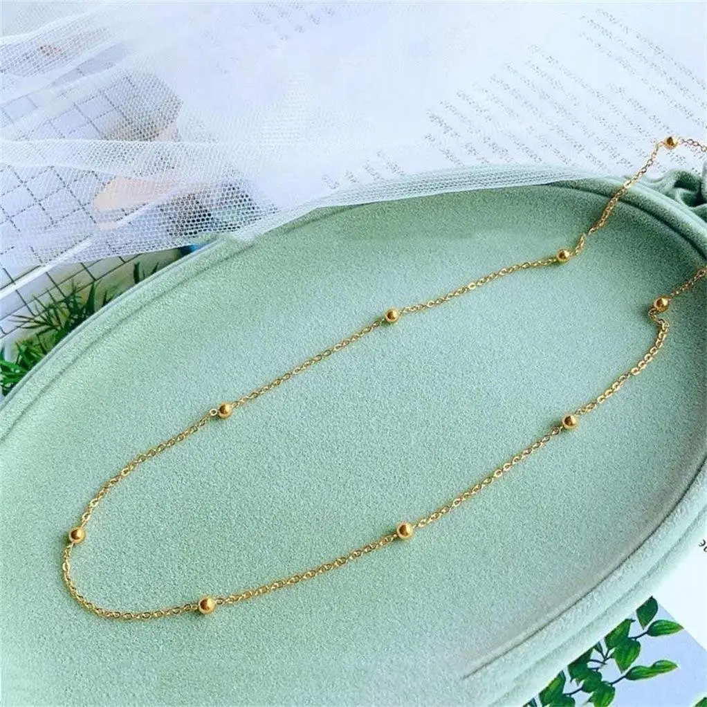 Gold Beaded Necklace for Women - Elegant & Lightweight - Image 3