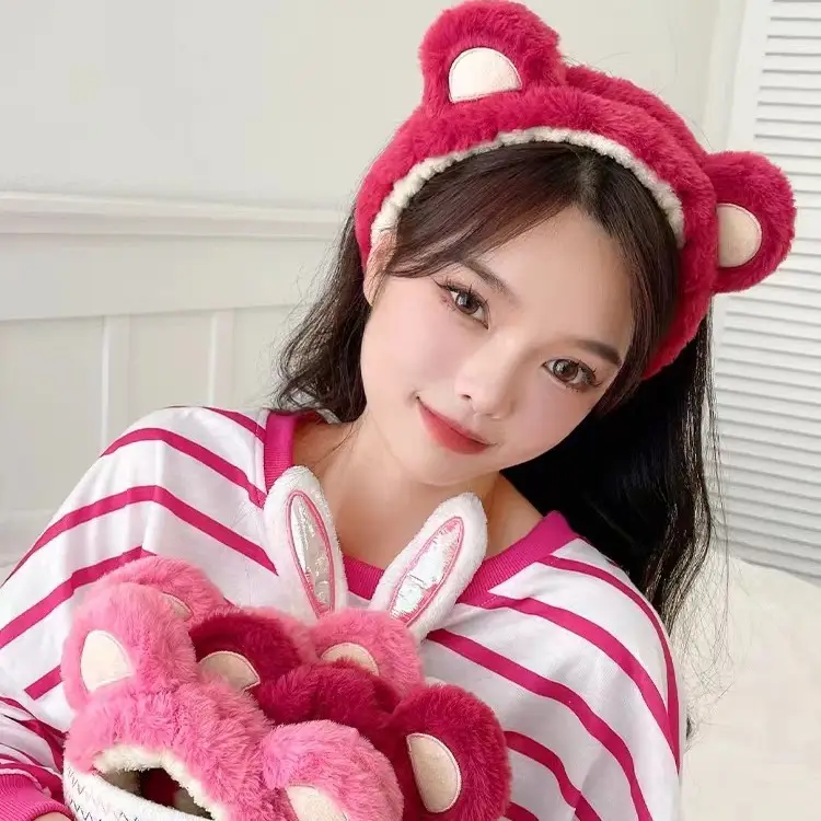 Pink Bear Ear Headband for Face, Hair, Mask, Makeup - Image 7