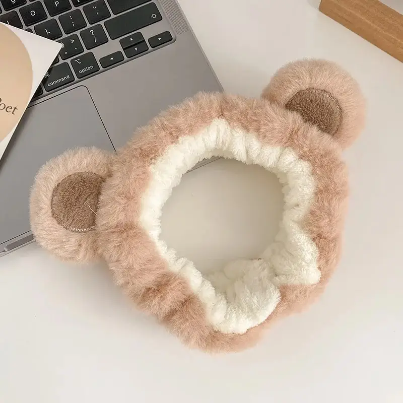 Pink Bear Ear Headband for Face, Hair, Mask, Makeup — feature 11