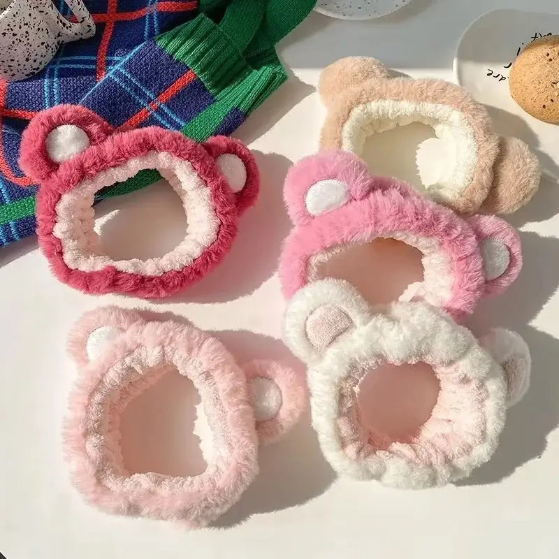 Pink Bear Ear Headband for Face, Hair, Mask, Makeup — feature 6