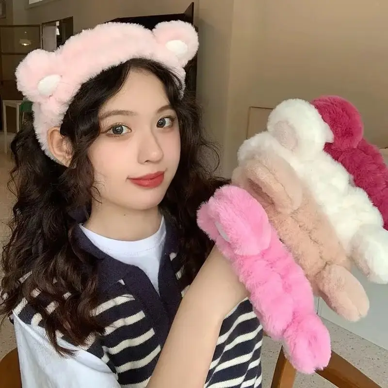 Pink Bear Ear Headband for Face, Hair, Mask, Makeup — feature 8