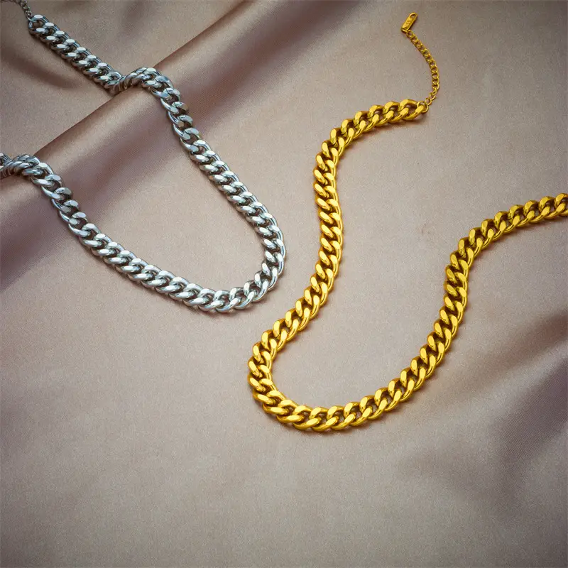 Gold Plated Chain Necklace & Bracelet Set for Men - Image 32
