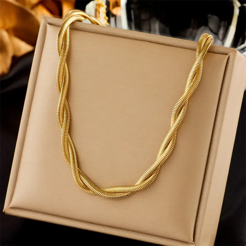Gold Plated Chain Necklace & Bracelet Set for Men - Image 11