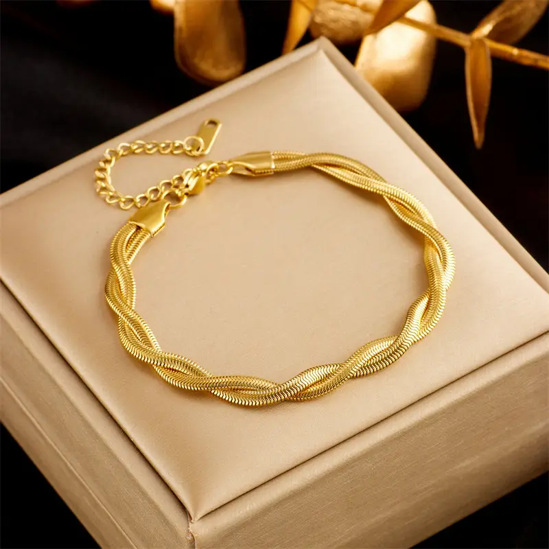 Gold Plated Chain Necklace & Bracelet Set for Men - Image 12