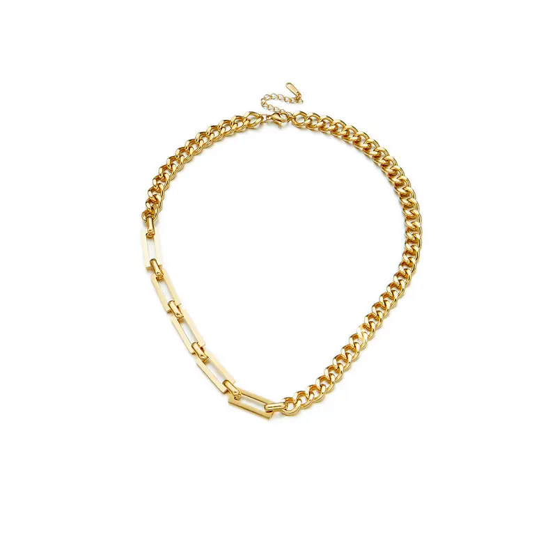Gold Plated Chain Necklace & Bracelet Set for Men - Image 13