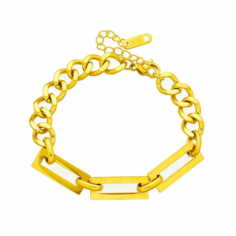 Gold Plated Chain Necklace & Bracelet Set for Men - Image 14