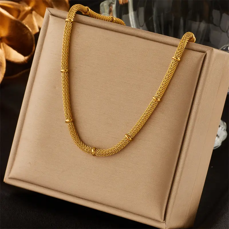 Gold Plated Chain Necklace & Bracelet Set for Men - Image 15