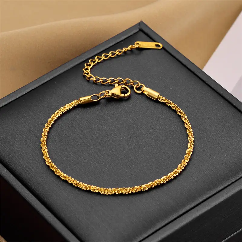 Gold Plated Chain Necklace & Bracelet Set for Men - Image 22