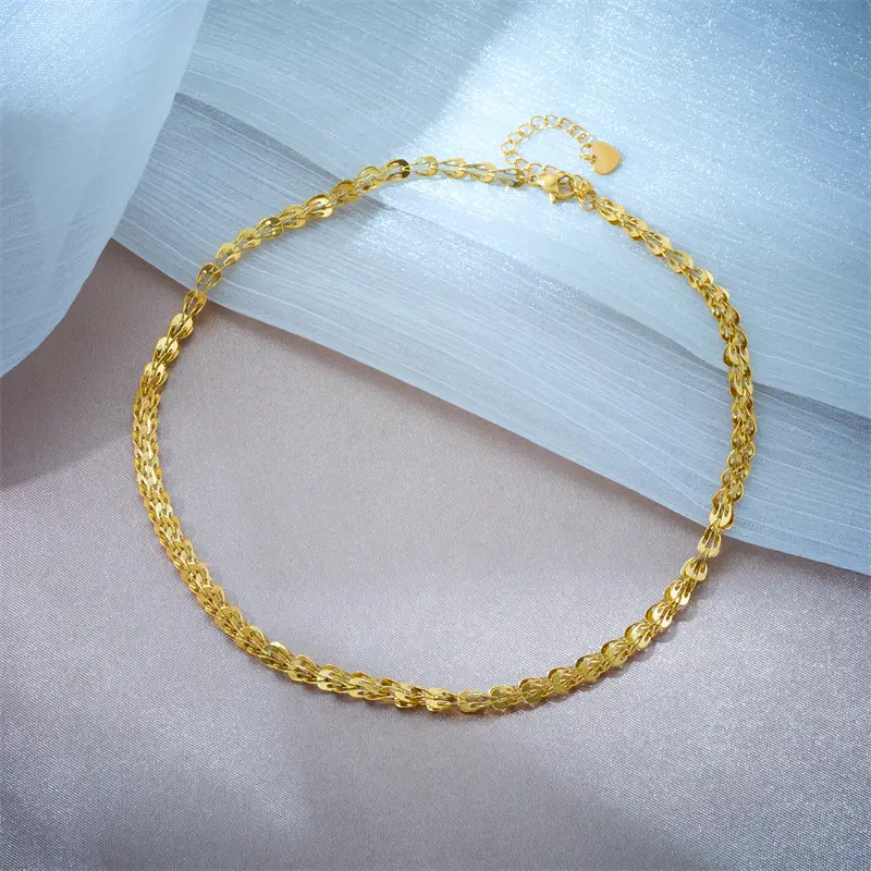 Gold Plated Chain Necklace & Bracelet Set for Men - Image 29