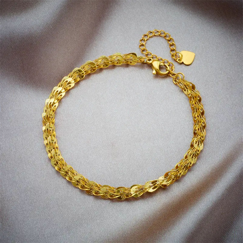 Gold Plated Chain Necklace & Bracelet Set for Men - Image 30