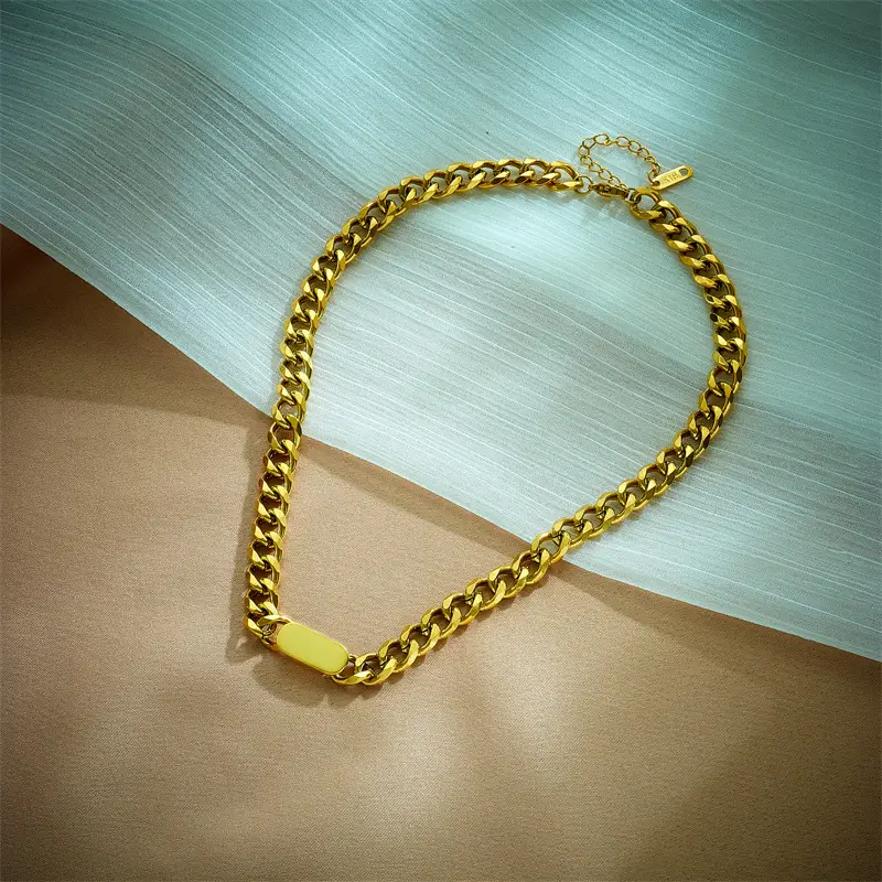 Gold Plated Chain Necklace & Bracelet Set for Men - Image 5