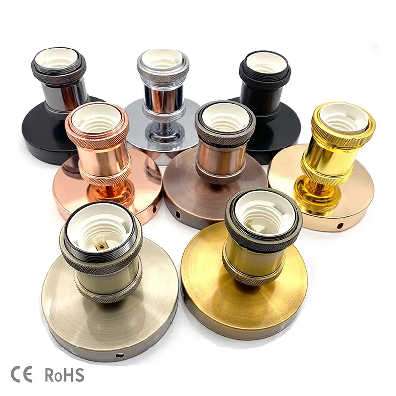 E27 Screw Lamp Base 15.5cm Black