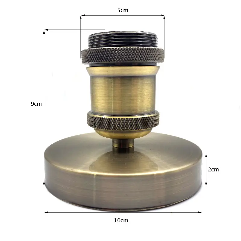 E27 Screw Lamp Base 15.5cm Black