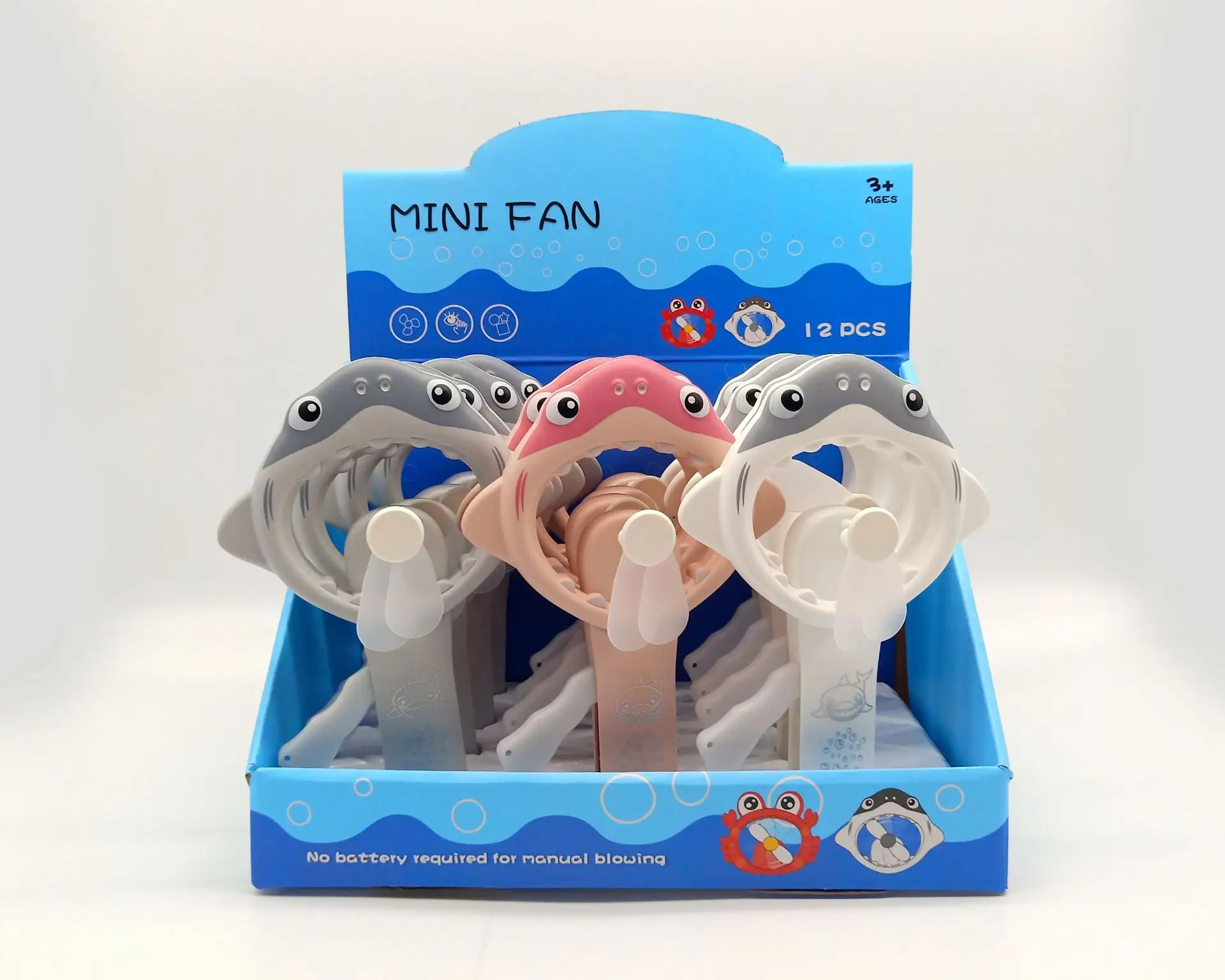 Cute Cartoon Shark Hand Canned Mini Fan Portable - Image 2